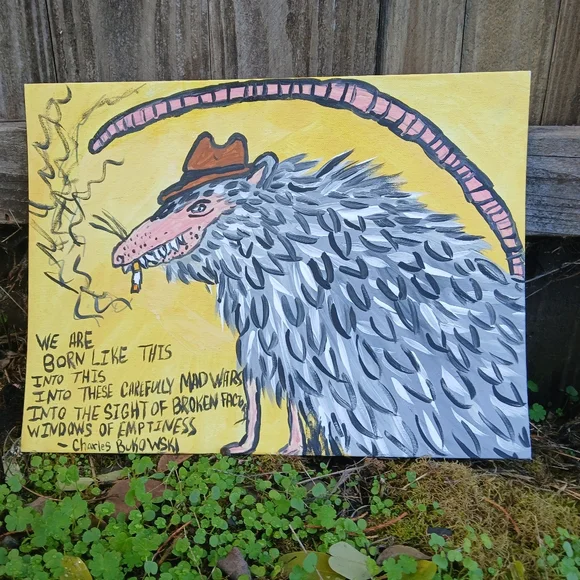 Possum With Bukowski Quote - Picture 4 of 12